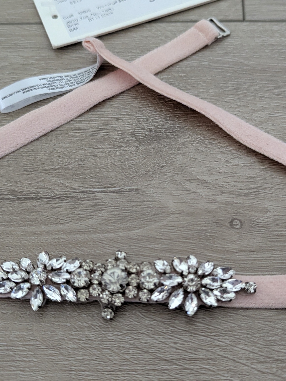 Jenny Yoo Blush Velvet Wedding Belt